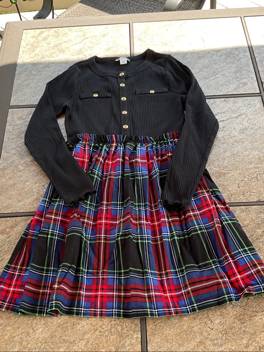 J. Crew black plaid tartan dress